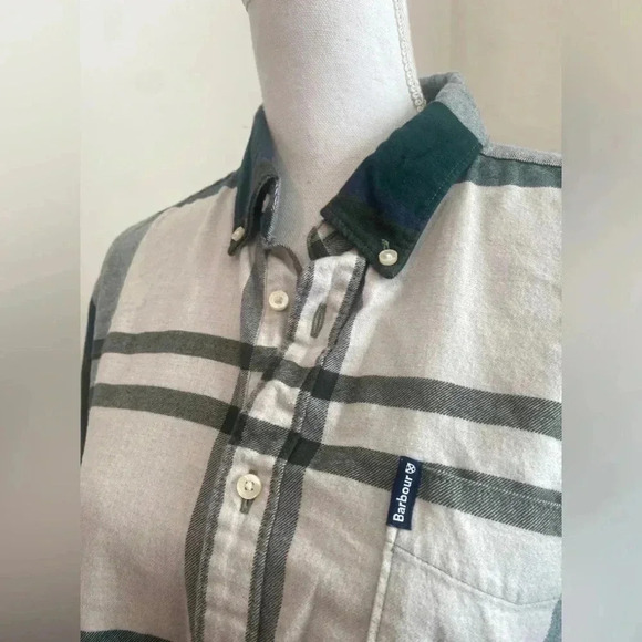 Barbour Mens Tartan 7 Tailored Plaid Long-sleeve Shirt Size m - Picture 7 of 7